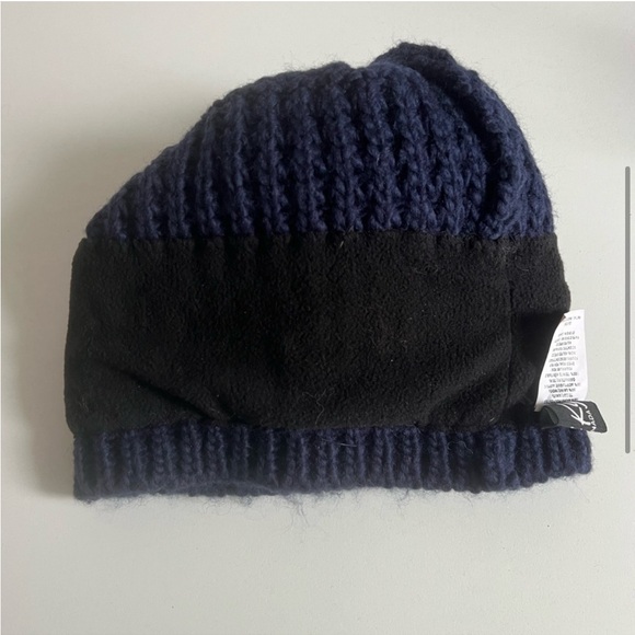 Kyi Kyi chunky knit hat, fur pom pom, navy blue/multicolor - Picture 4 of 7